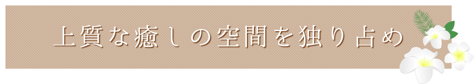 上質な癒しの空間を独り占め